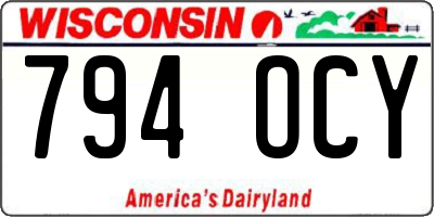 WI license plate 794OCY