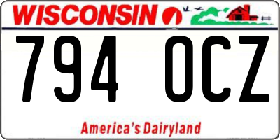 WI license plate 794OCZ