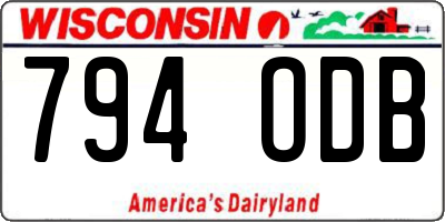 WI license plate 794ODB