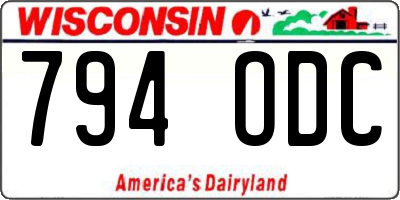 WI license plate 794ODC