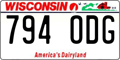 WI license plate 794ODG