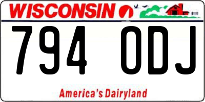 WI license plate 794ODJ