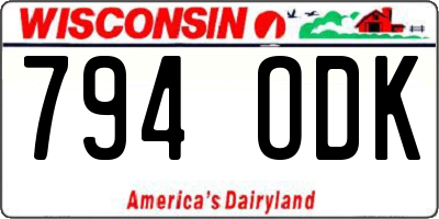WI license plate 794ODK