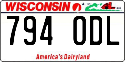 WI license plate 794ODL