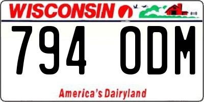 WI license plate 794ODM