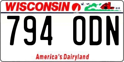 WI license plate 794ODN