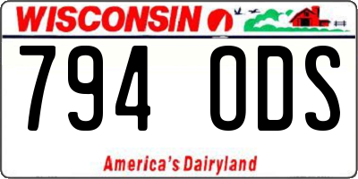 WI license plate 794ODS