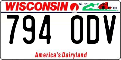 WI license plate 794ODV