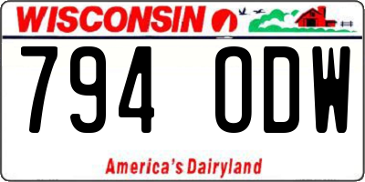 WI license plate 794ODW