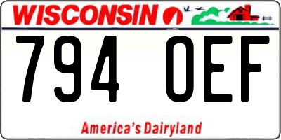 WI license plate 794OEF