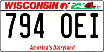 WI license plate 794OEI
