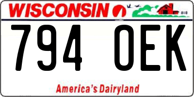 WI license plate 794OEK