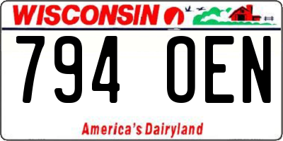 WI license plate 794OEN
