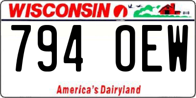 WI license plate 794OEW