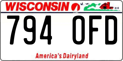 WI license plate 794OFD