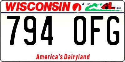 WI license plate 794OFG