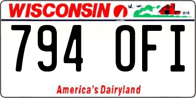 WI license plate 794OFI