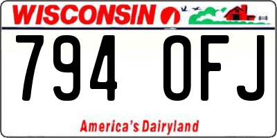 WI license plate 794OFJ