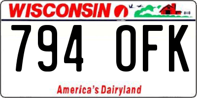 WI license plate 794OFK