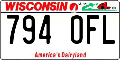 WI license plate 794OFL