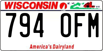 WI license plate 794OFM
