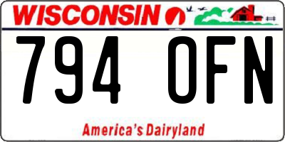 WI license plate 794OFN