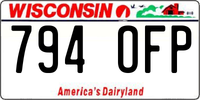 WI license plate 794OFP