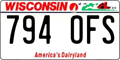 WI license plate 794OFS