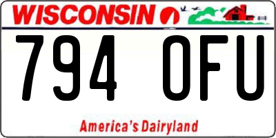 WI license plate 794OFU