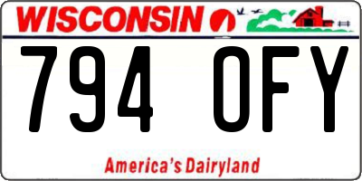 WI license plate 794OFY