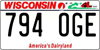 WI license plate 794OGE