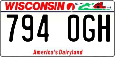 WI license plate 794OGH