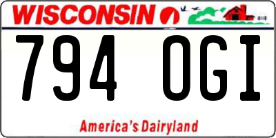 WI license plate 794OGI