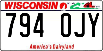 WI license plate 794OJY