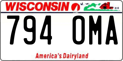 WI license plate 794OMA
