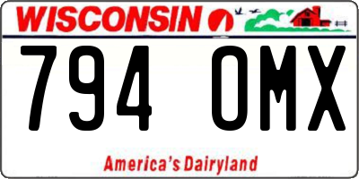 WI license plate 794OMX