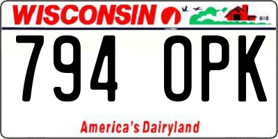 WI license plate 794OPK