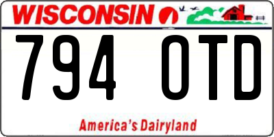 WI license plate 794OTD