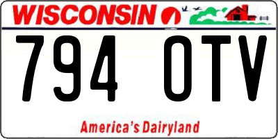 WI license plate 794OTV