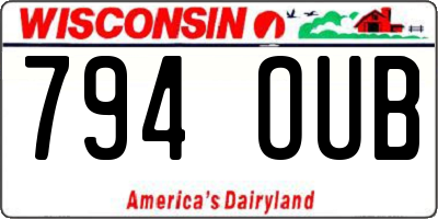 WI license plate 794OUB