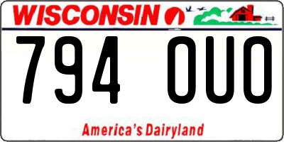WI license plate 794OUO