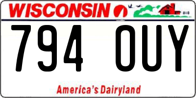 WI license plate 794OUY