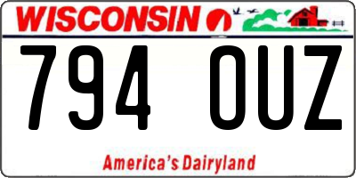 WI license plate 794OUZ
