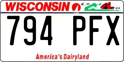 WI license plate 794PFX