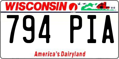 WI license plate 794PIA