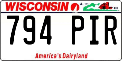 WI license plate 794PIR