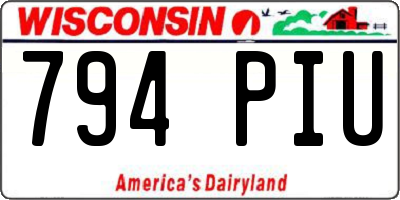 WI license plate 794PIU