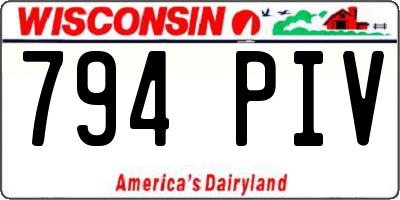 WI license plate 794PIV