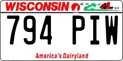 WI license plate 794PIW