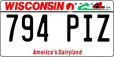 WI license plate 794PIZ